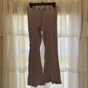 Waffle Knit Flare Pants